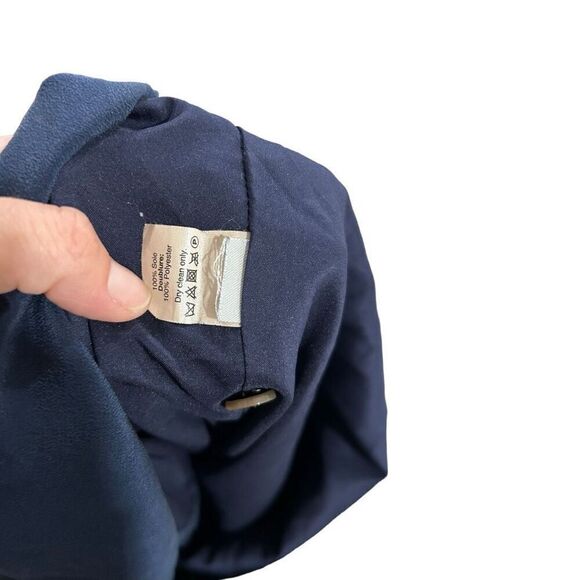 Madewell Navy Blue Button Front Silk Knee length Skirt Size XSY2K Feminine - Picture 10 of 12